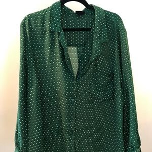 Green Polka-dotted Blouse